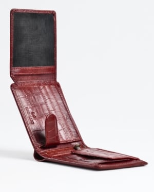 Cambridge Men’s Original Leather Wallet (Croco Cherry & Brown Blend )