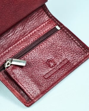 Detroit - Men’s Original Leather [Smart Card Pop UP] Wallet (Brown & Cherry Blend)