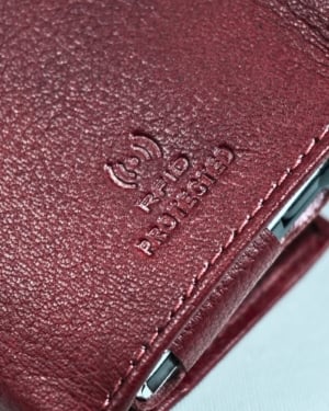 Detroit - Men’s Original Leather [Smart Card Pop UP] Wallet (Brown & Cherry Blend)