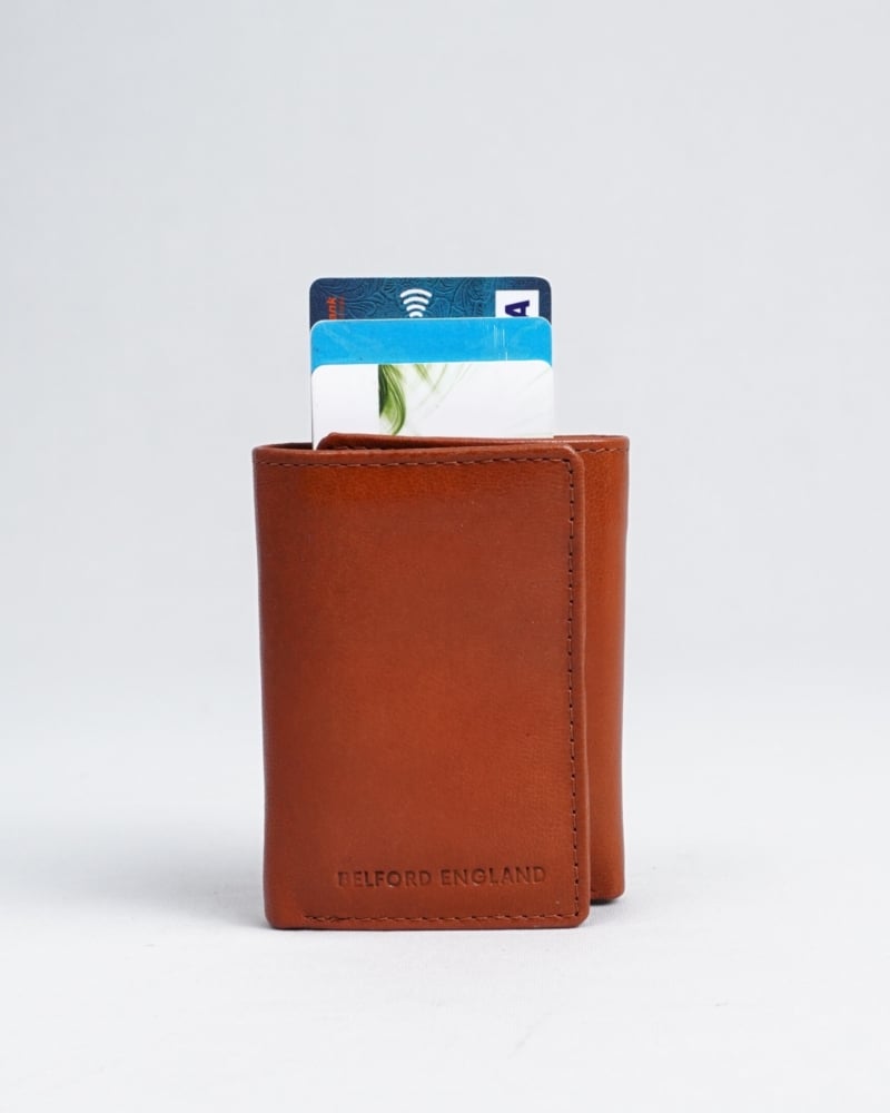 Detroit - Men’s Original Leather [Smart Card Pop UP] Wallet (Cognac)