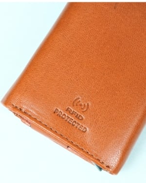 Detroit - Men’s Original Leather [Smart Card Pop UP] Wallet (Cognac)