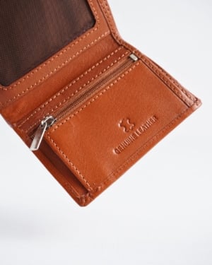 Dublin - Men’s Original Leather Trifold Wallet (Cognac)
