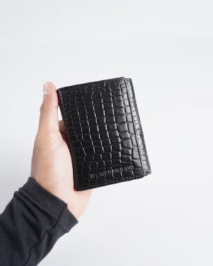 Dublin - Men’s Original Leather Trifold Wallet (Croco Black)