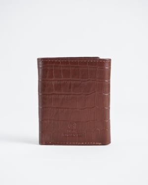 Dublin - Men’s Original Leather Trifold Wallet (Croco Rich Brown)