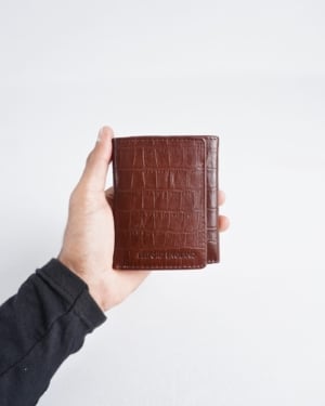 Dublin - Men’s Original Leather Trifold Wallet (Croco Rich Brown)