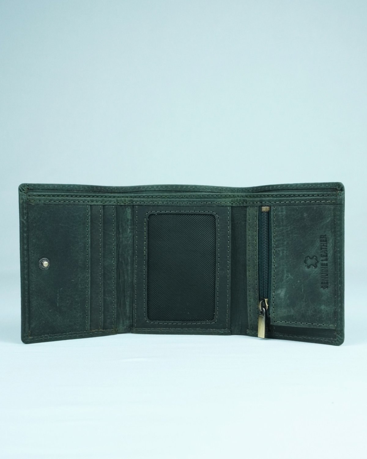 Dublin - Men’s Original Leather Trifold Wallet (Rugged Green)