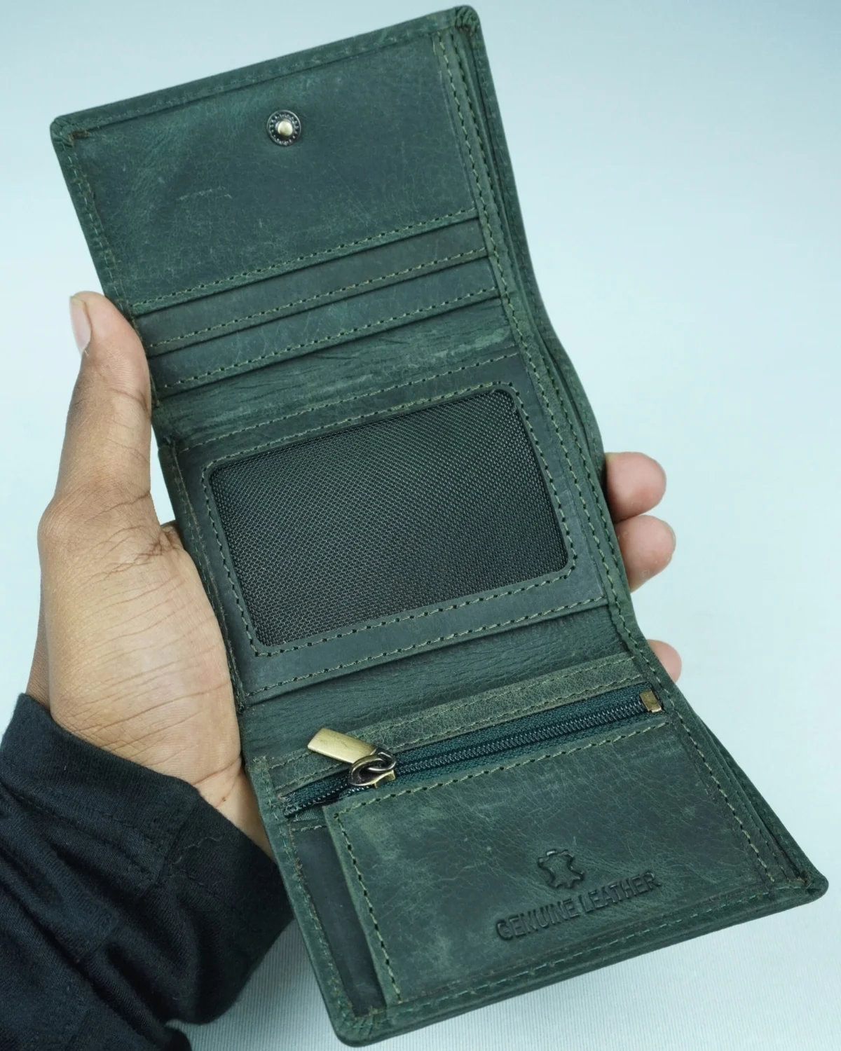 Dublin - Men’s Original Leather Trifold Wallet (Rugged Green) Dublin - Men’s Original Leather Trifold Wallet (Rugged Green)