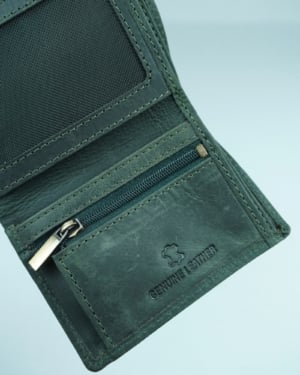 Dublin - Men’s Original Leather Trifold Wallet (Rugged Green)