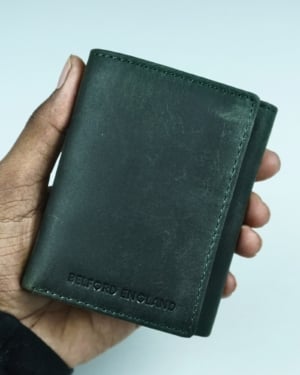 Dublin - Men’s Original Leather Trifold Wallet (Rugged Green)