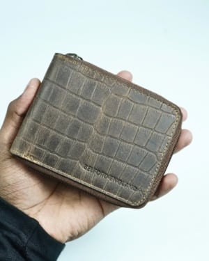 Tokyo Men’s Original Leather Wallet (Croco Rugged Brown)