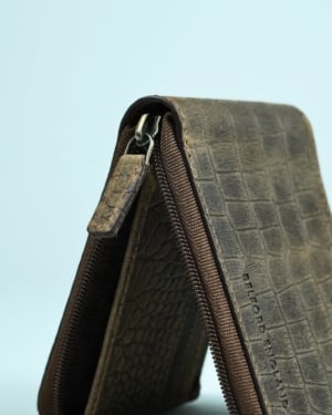 Tokyo Men’s Original Leather Wallet (Croco Rugged Brown)