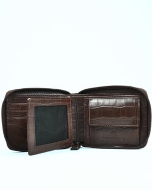 Tokyo Men’s Original Leather Wallet ( Rich Croco Brown)