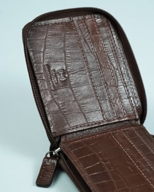 Tokyo Men’s Original Leather Wallet ( Rich Croco Brown)