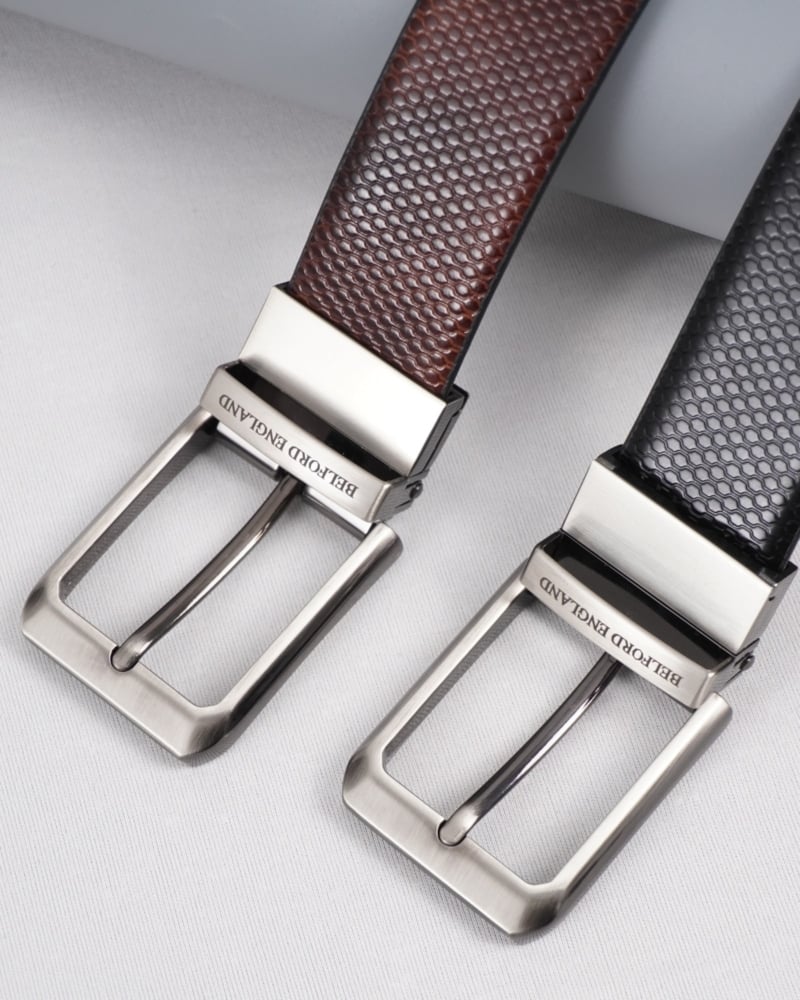 Arsenal Men's Original Leather Belt Reversible (Black & Brown)
