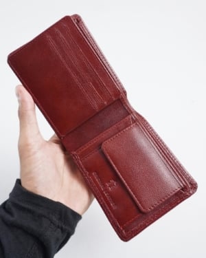 Hudson Men’s Original Leather Wallet (Brown & Cherry Blend)