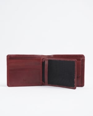 Hudson Men’s Original Leather Wallet (Brown & Cherry Blend)