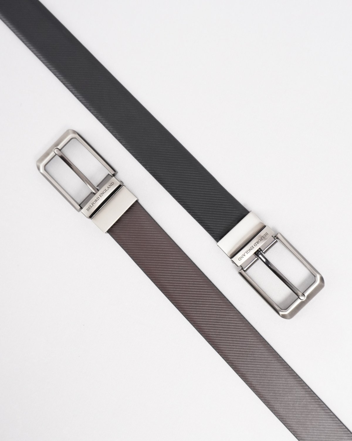 Lazio Men's Original Leather Belt Reversible (Black & Brown)