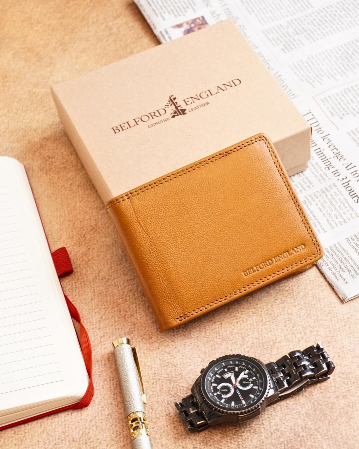 Personalized Leather Wallet , Belt & Card Holder - Premium Gift for B'day & Anniversary
