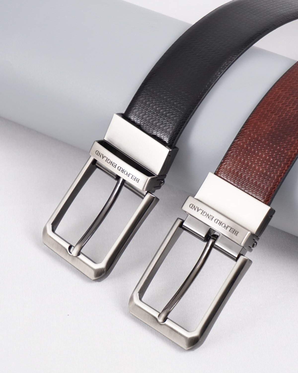 Torino Men's Original Leather Belt Reversible (Black & Brown)