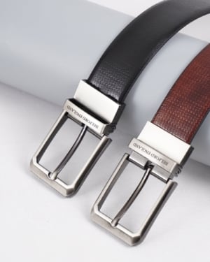 Torino Men's Original Leather Belt Reversible (Black & Brown)