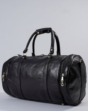 Weekender Duffle - Original Leather Travel Bag (Black)