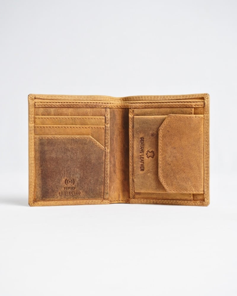 Hyde [Sleek Series] Men’s Original Leather Wallet (Rugged Tan)
