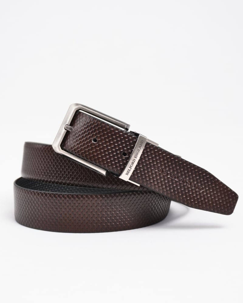 Salmon Men's Original Leather Belt  Reversible (Black & Brown)