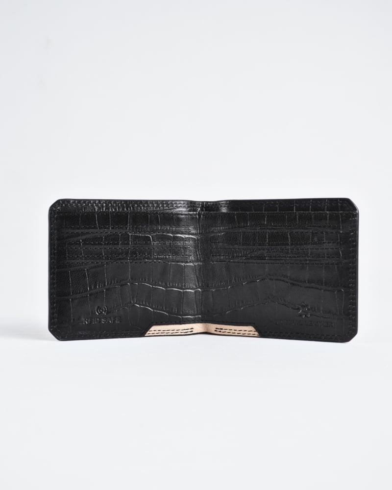 Liverpool - Sleek Men’s Original Leather Wallet (Croco Black)
