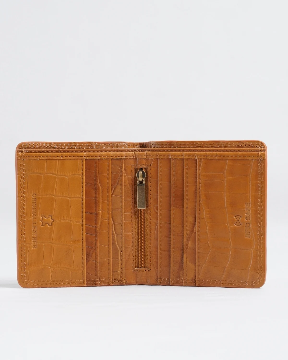 Aubrey - Men’s Original Leather Wallet (Croco Almond Brown) Aubrey - Men’s Original Leather Wallet (Croco Almond Brown)