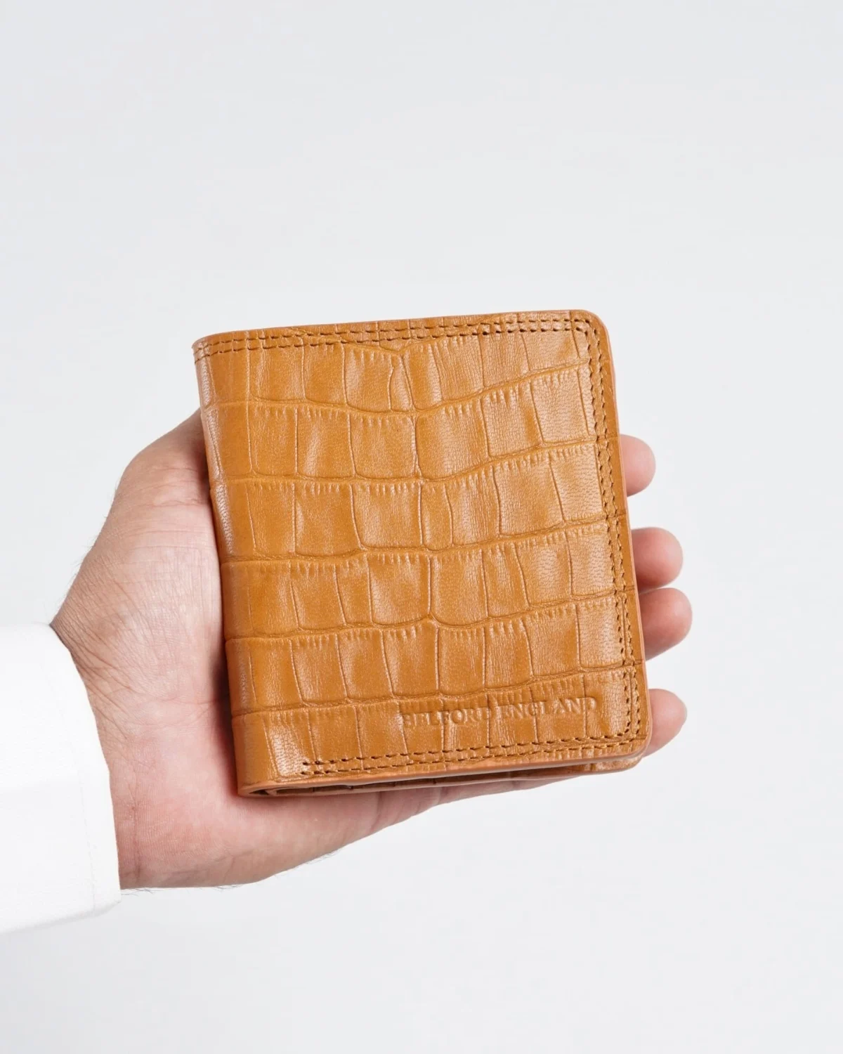 Aubrey - Men’s Original Leather Wallet (Croco Almond Brown) Aubrey - Men’s Original Leather Wallet (Croco Almond Brown)