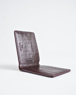 Berlin - Men’s Original Leather Sleek Wallet (Croco Cherry)