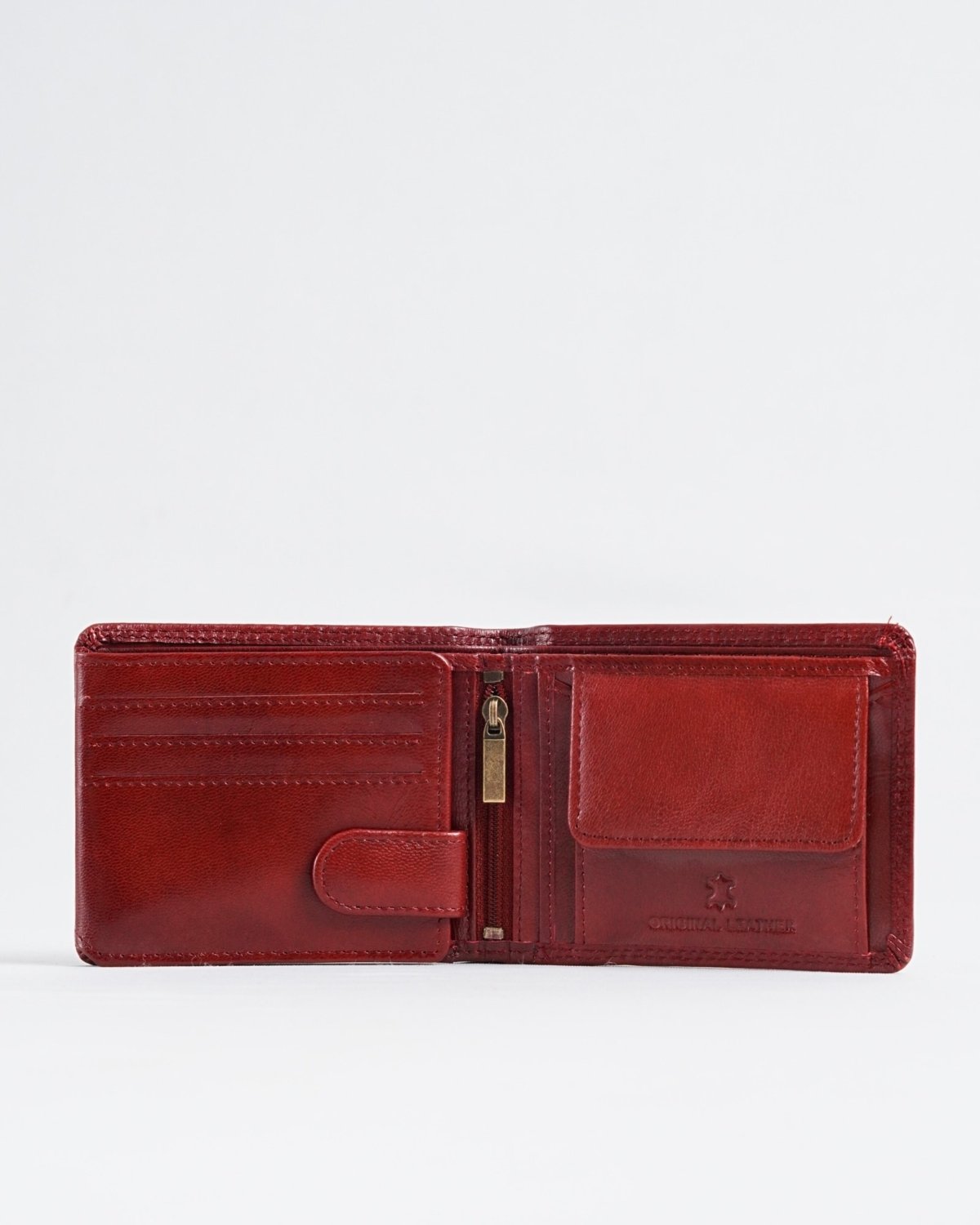 Cambridge Men’s Original Leather Wallet (Luxury Brown & Cherry Blend)