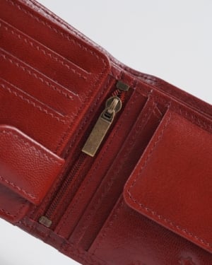 Cambridge Men’s Original Leather Wallet (Luxury Brown & Cherry Blend)