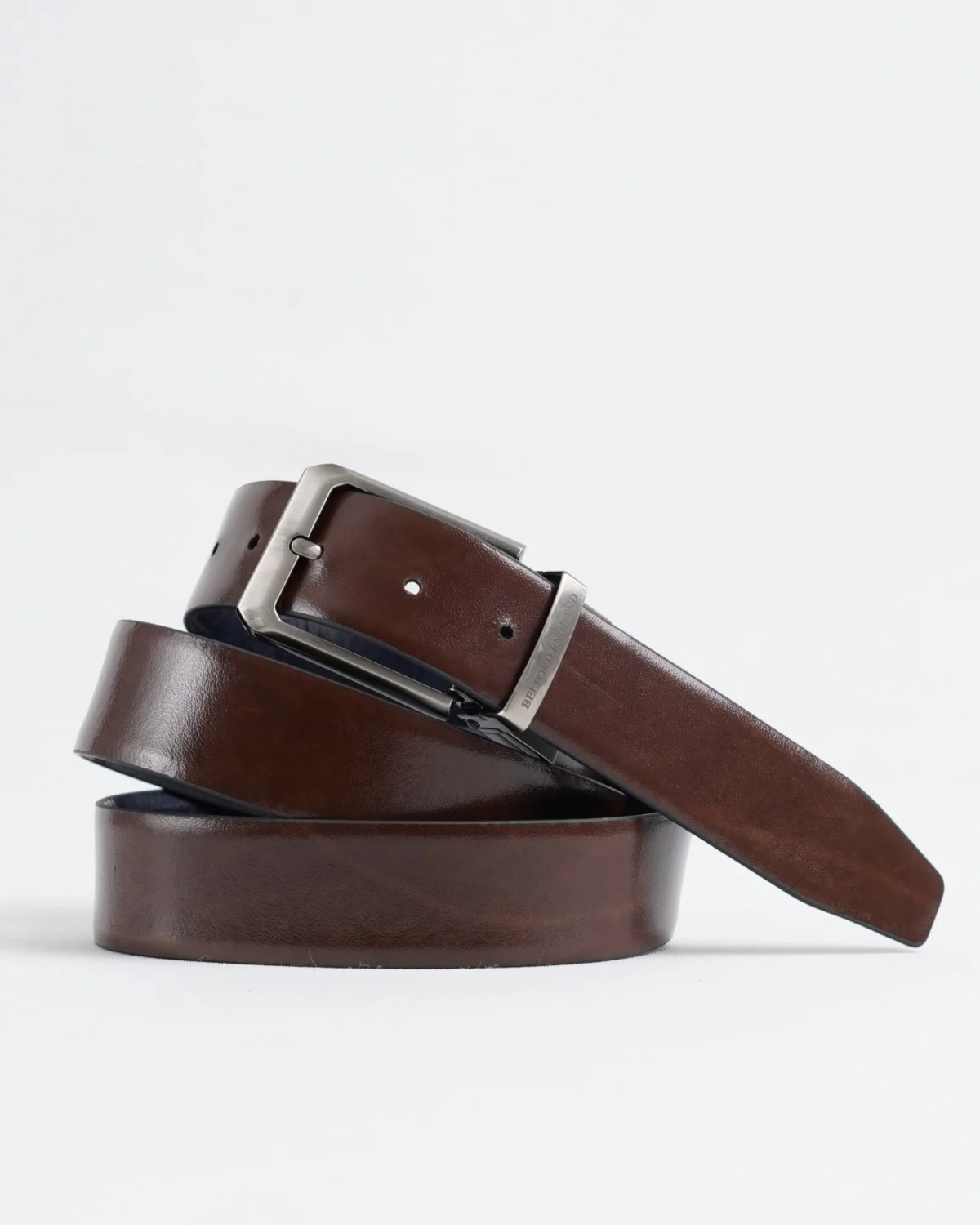 Chicago - Men's Original Leather Belt Reversible (Dark Blue & Brown) Chicago - Men's Original Leather Belt Reversible (Dark Blue & Brown)