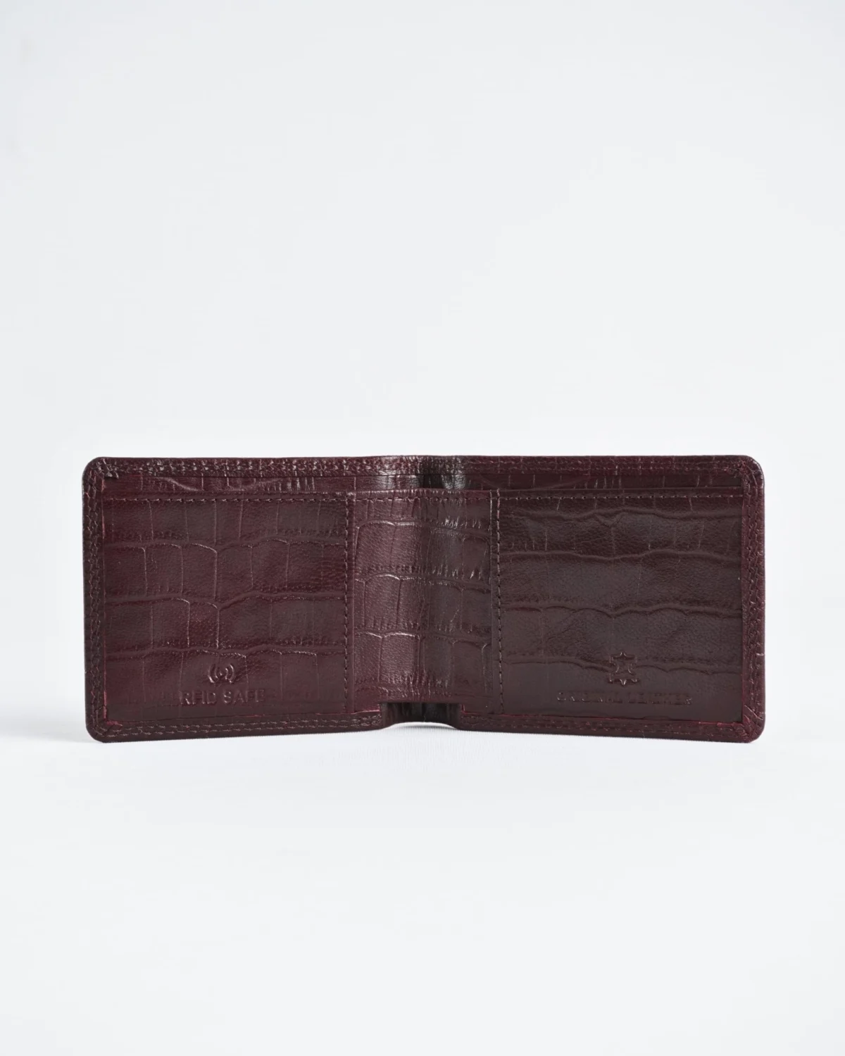 Conway - Men’s Original Leather Sleek Wallet (Croco Cherry)