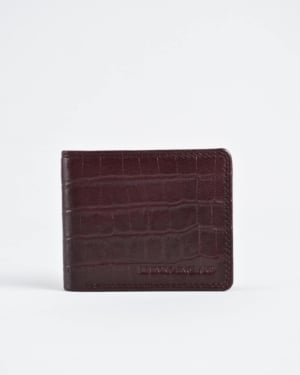Conway - Men’s Original Leather Sleek Wallet (Croco Cherry)