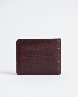 Conway - Men’s Original Leather Sleek Wallet (Croco Cherry)