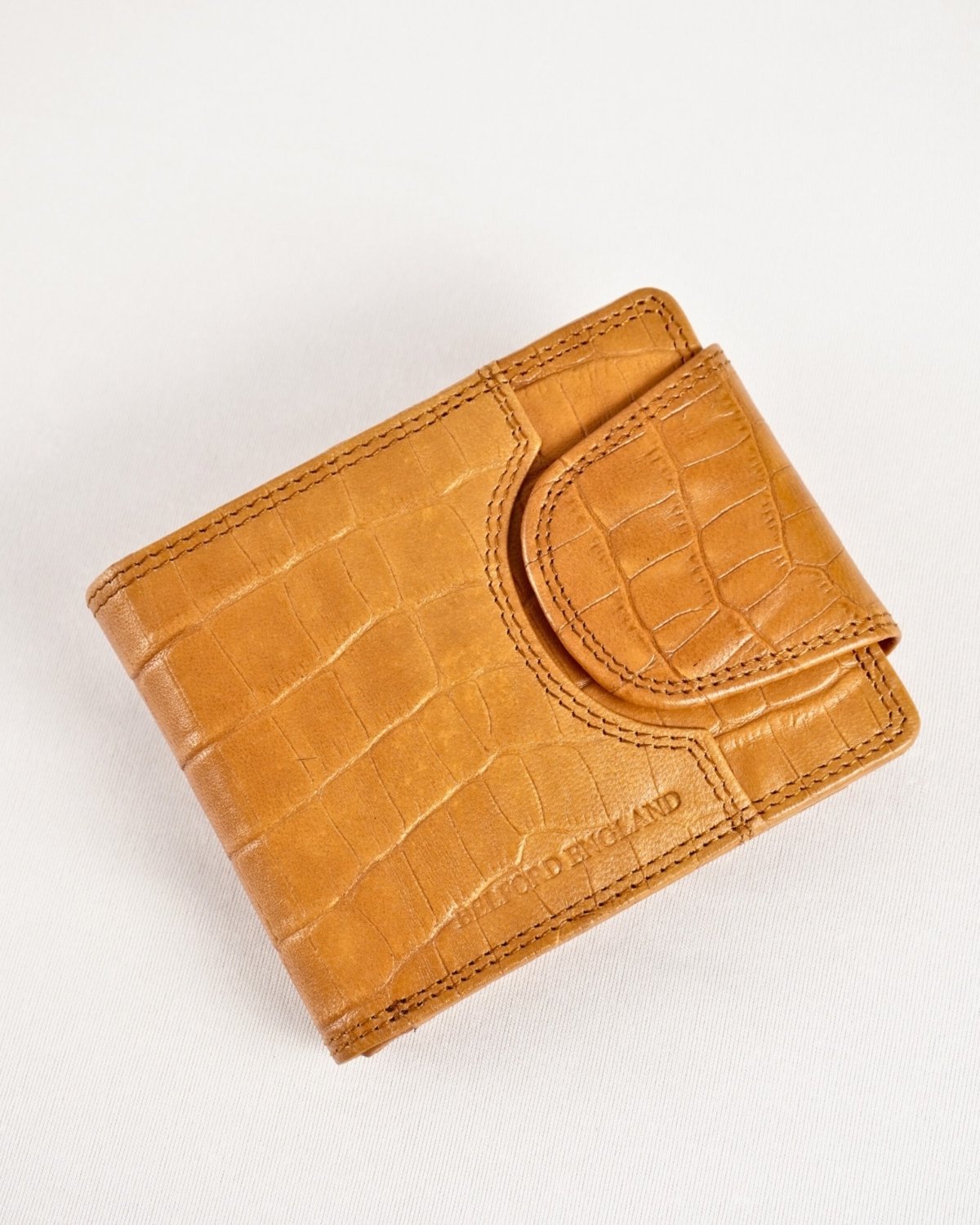 Derby - Men’s Original Leather Wallet (Almond Croco Brown )