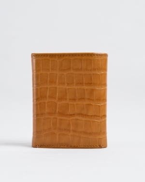 Detroit - Men’s Original Leather Wallet [Smart Card Pop UP] (Croco Almond Brown)