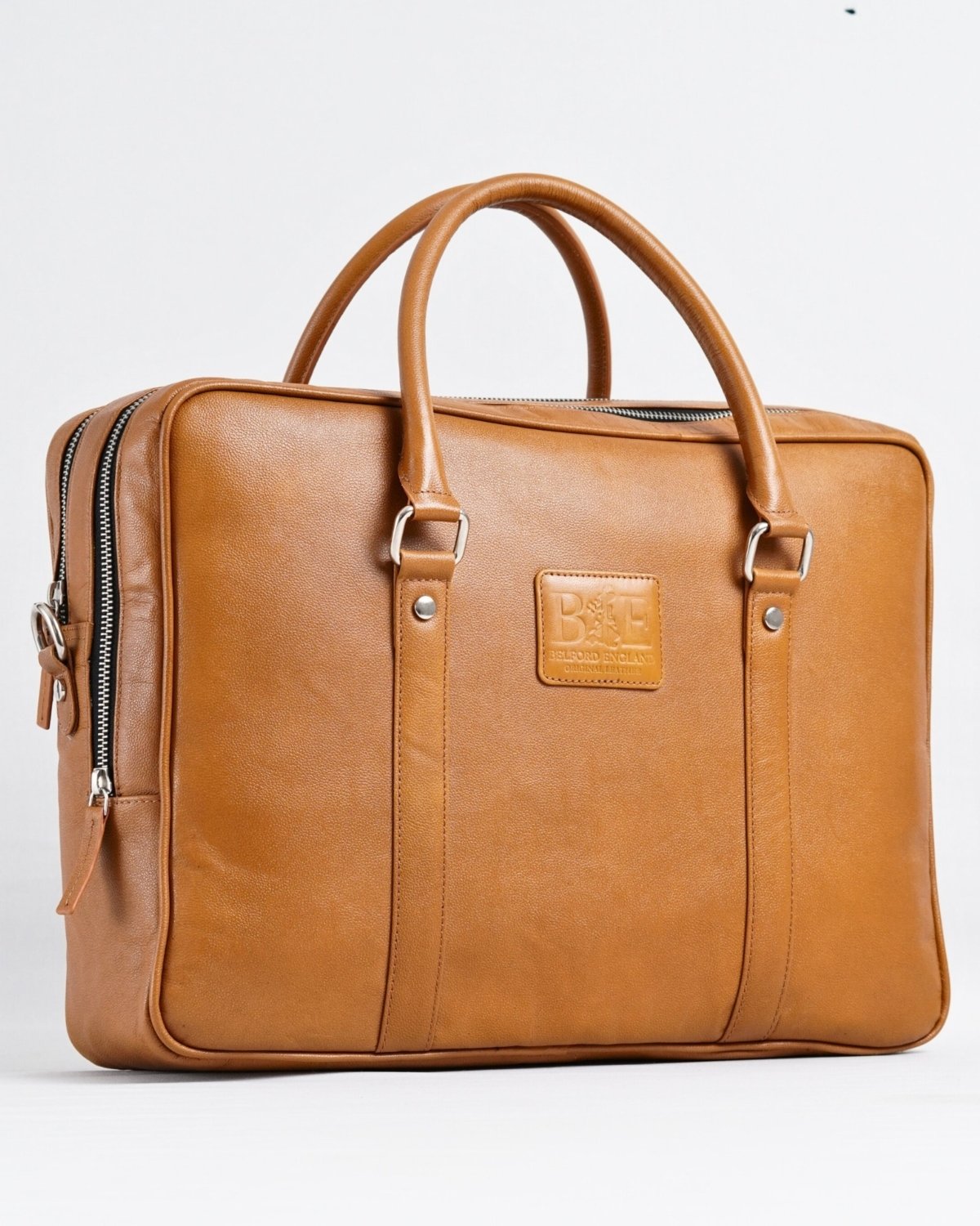 Executive Men's Original Leather Briefcase (Rich Tan)