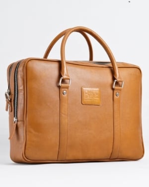 Executive Men's Original Leather Briefcase (Rich Tan)