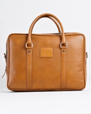 Executive Men's Original Leather Briefcase (Rich Tan)
