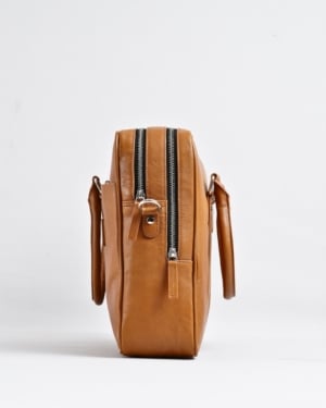Executive Men's Original Leather Briefcase (Rich Tan)