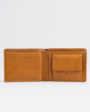Hudson Men’s Original Leather Wallet (Almond Brown)