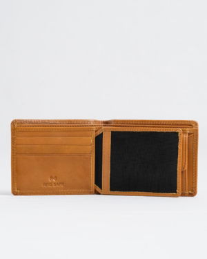 Hudson Men’s Original Leather Wallet (Almond Brown)