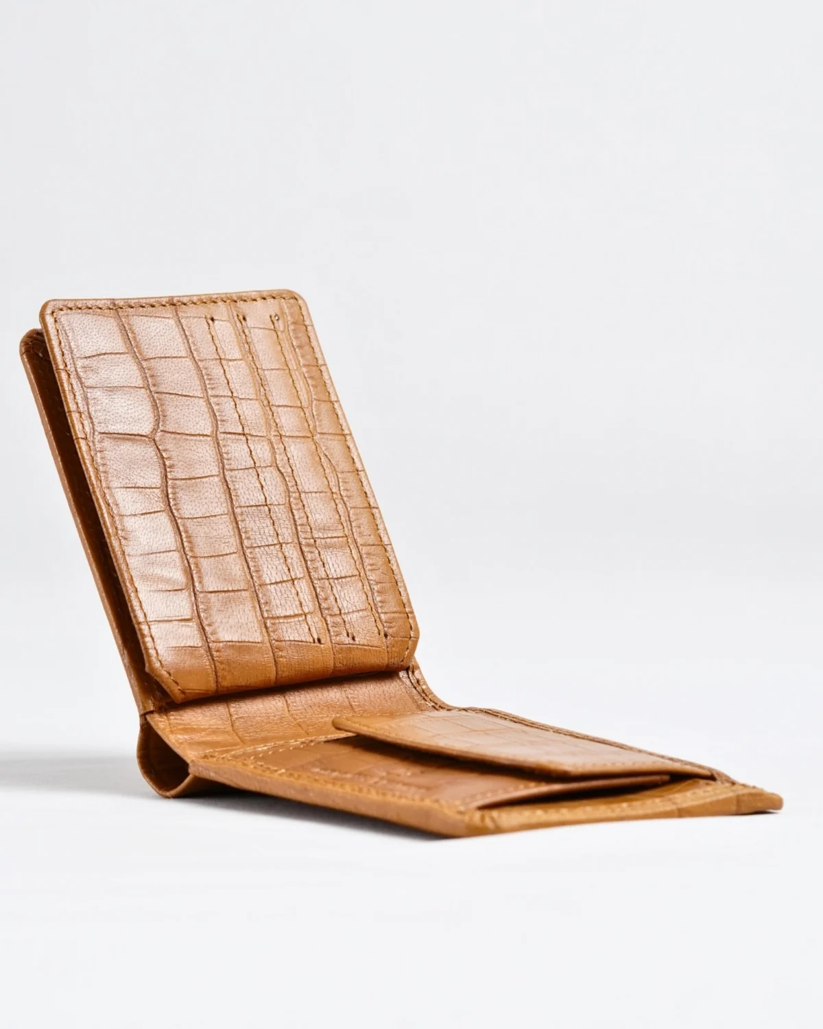 Hudson Men’s Original Leather Wallet (Almond Croco Brown) Hudson Men’s Original Leather Wallet (Almond Croco Brown)