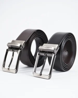 Mexico - Men's Original Leather Belt Reversible (Classic Black & Brown) - 28-44 - Fits Waist Size: 28-44