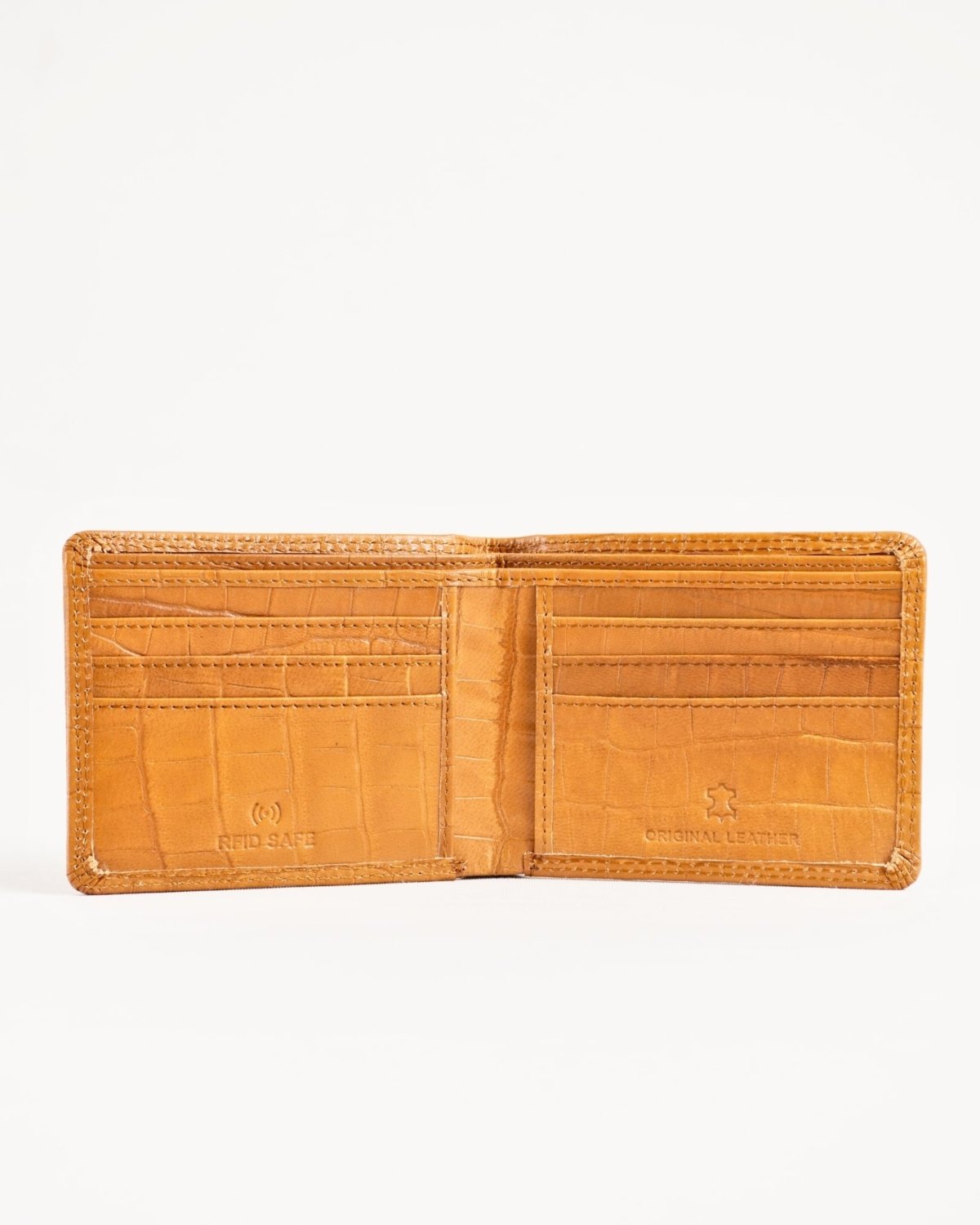 Real Madrid - Men’s Original Leather Wallet (Almond Croco Brown) Real Madrid - Men’s Original Leather Wallet (Almond Croco Brown)