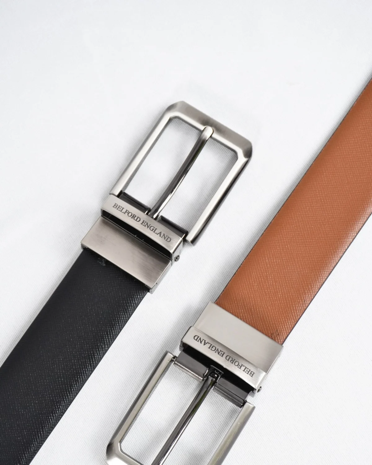 Saffiano Men's Original Leather Belt Reversible (Black & Tan) Saffiano Men's Original Leather Belt Reversible (Black & Tan)