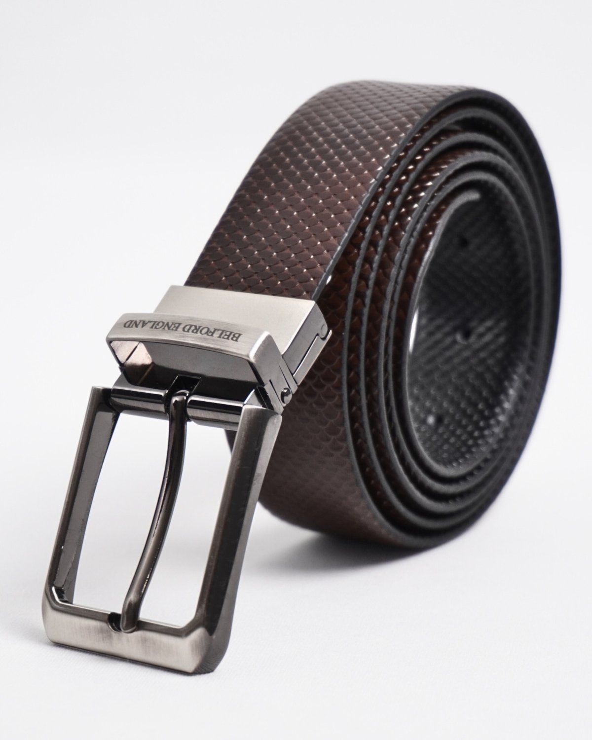 Salmon Men's Original Leather Belt Reversible (Black & Brown)